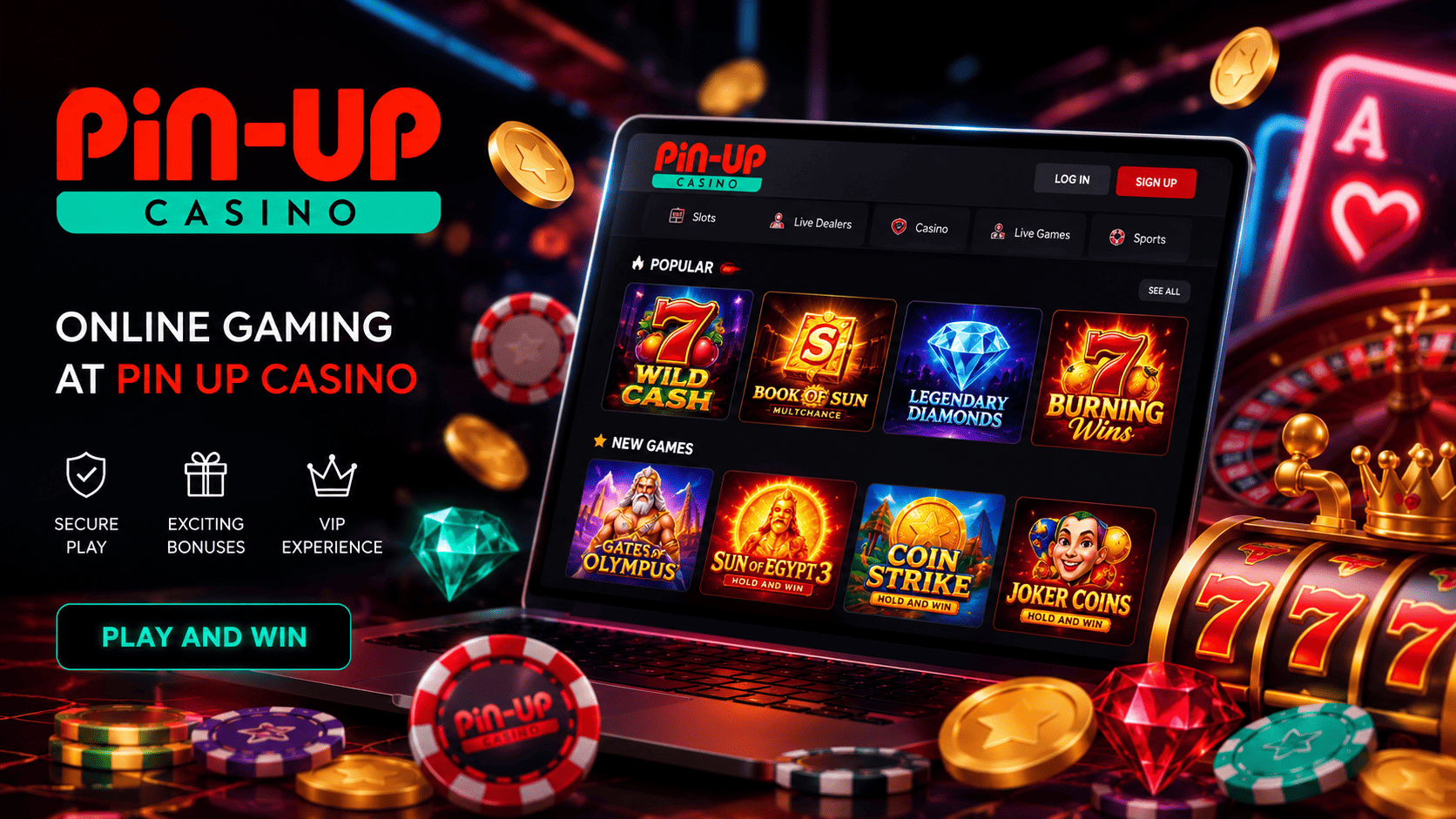 Live casino tables and online gaming options available at Pin Up Casino